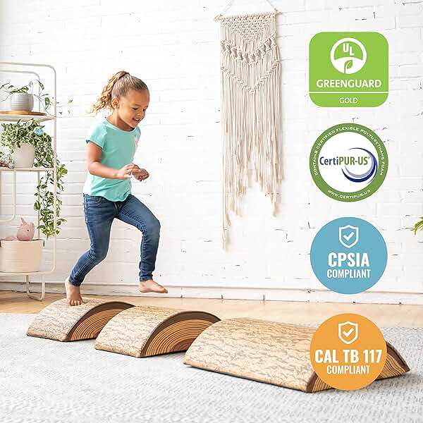 ECR4Kids SoftZone Tree Log Nature-Inspired Climber Balance Builders, Beginner Playset, Chocolate, 3-Piece - Image 5