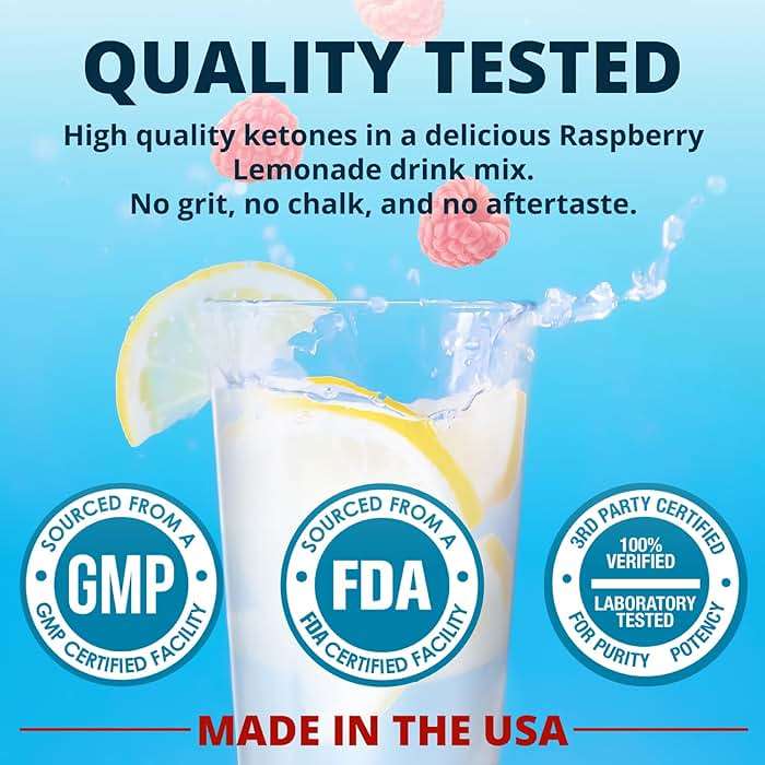 Dr. Boz - Keto BHB Powder - Raspberry Lemonade, 20 Servings - Ketones Drink - Increase Energy & Reduce Cravings - Max Strength Dietary Supplement - Quality Tested - Made in The USA - 9.6oz (272g) - Image 3