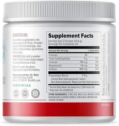 Dr. Boz - Keto BHB Powder - Raspberry Lemonade, 20 Servings - Ketones Drink - Increase Energy & Reduce Cravings - Max Strength Dietary Supplement - Quality Tested - Made in The USA - 9.6oz (272g) - Image 7