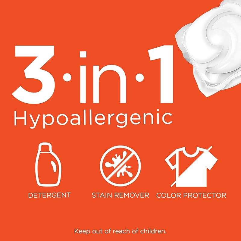 Tide PODS Free and Gentle, Laundry Detergent Soap PODS, HE, 96 Count - Unscented and Hypoallergenic for Sensitive Skin, Free and Clear of Dyes and Perfumes - Image 8