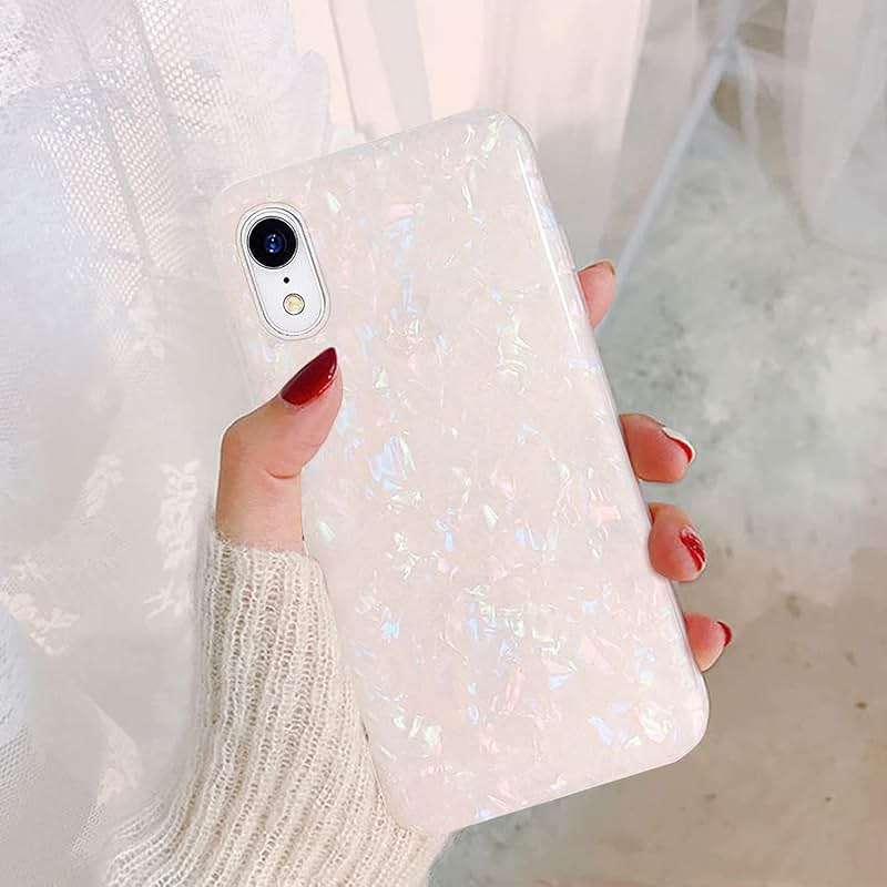 J.west iPhone XR Case 6.1-inch, Luxury Opal Pearly Thinfoil Design Ultra Slim Thin Flexible Bumper Soft Rubber TPU Silicone Protective Phone Case Cover for Girls Womens (Colorful) - Image 4