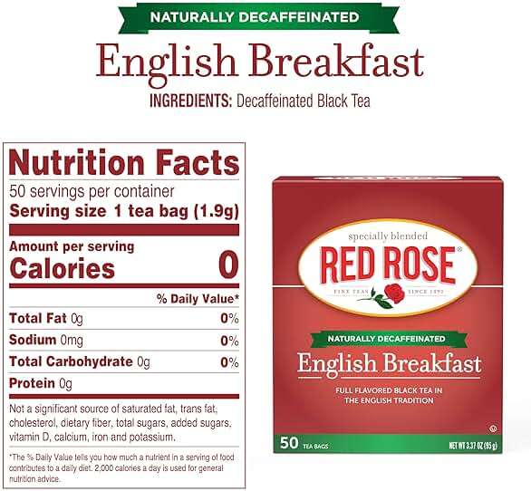 Red Rose Teas Black Tea, 6 Boxes of 50 (300 Tea Bags), Decaffeinated English Breakfast - Image 2