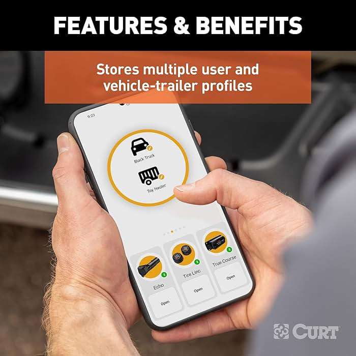 CURT 51180 Echo Wireless Trailer Brake Controller, Bluetooth Smartphone App, Mobile Electric Proportional Brake Controller, 7-Way RV Blade Plug, Portable, 1-2 Axles - Image 8