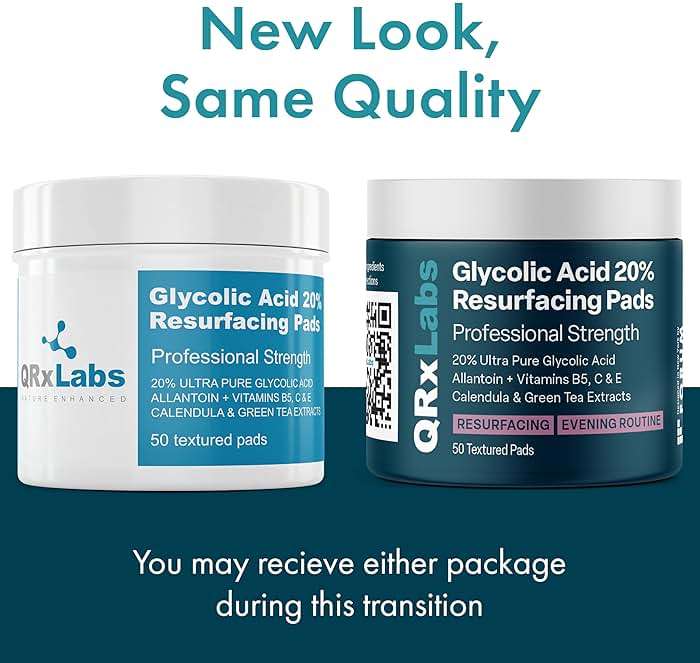 QRxLabs Glycolic Acid Pads - 20% Resurfacing Pads AHA for Face & Body - Exfoliates Skin Surface and Reduces Appearance of Fine Lines and Wrinkles - Acne Treatment Clearing - Daily Pads - 50ct - Image 10