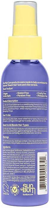 Sun Bum Blonde Tone Enhancer - Neutralizes Brass and Enhances Color and Shine of Blonde Hair - Protecting Toner against UV Rays - Made Without Parabens and Cruelty Free - 4 oz - Image 7