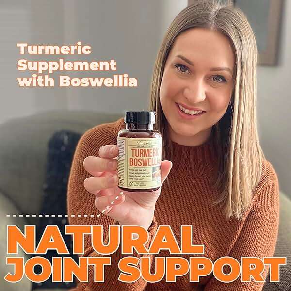Boswellia Serrata Turmeric Curcumin Supplement: Organic Tumeric, Boswellia Extract, Ginger & BioPerine for Max Absorption – Inflammation & Joint Supplements for Men & Women – Non-GMO – 60 Capsules - Image 7