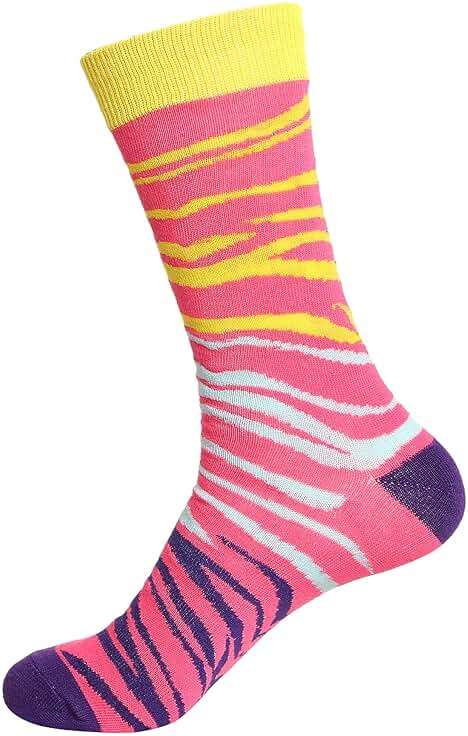 Gelante 12 Pairs Mens Cotton Funny Crazy Colorful Crew Dress Sock - Image 4