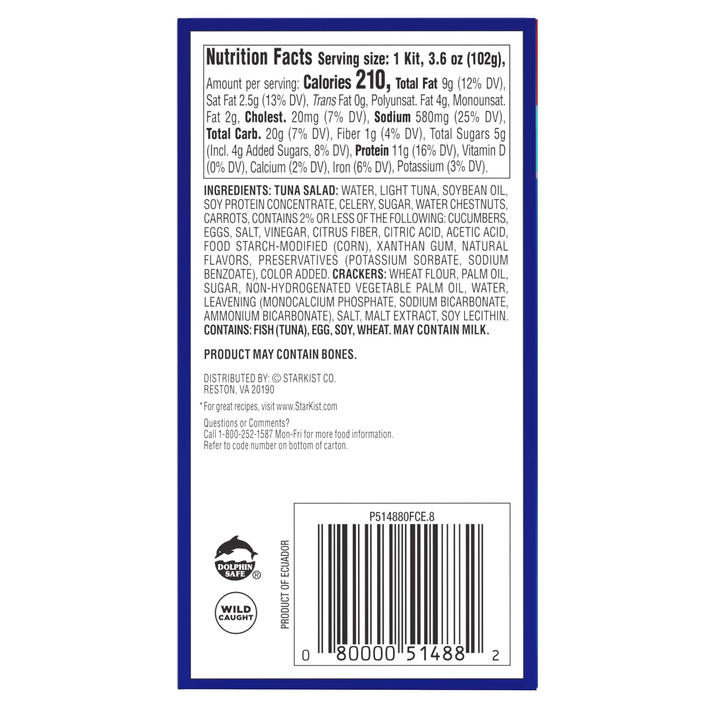 StarKist Snack-To-Go Ready to Eat Meals Tuna Salad Kit, 3.6 oz (1 Pack) Classic Tuna Salad with Crackers Kit - Image 3
