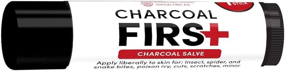 Charcoal First Activated Charcoal Salve Stick by Charcoal House - 100% Natural, Non-GMO Activated Carbon: Soothes Cuts,Bruises, Minor Burns, Bites & Itches - 0.15oz - Image 1