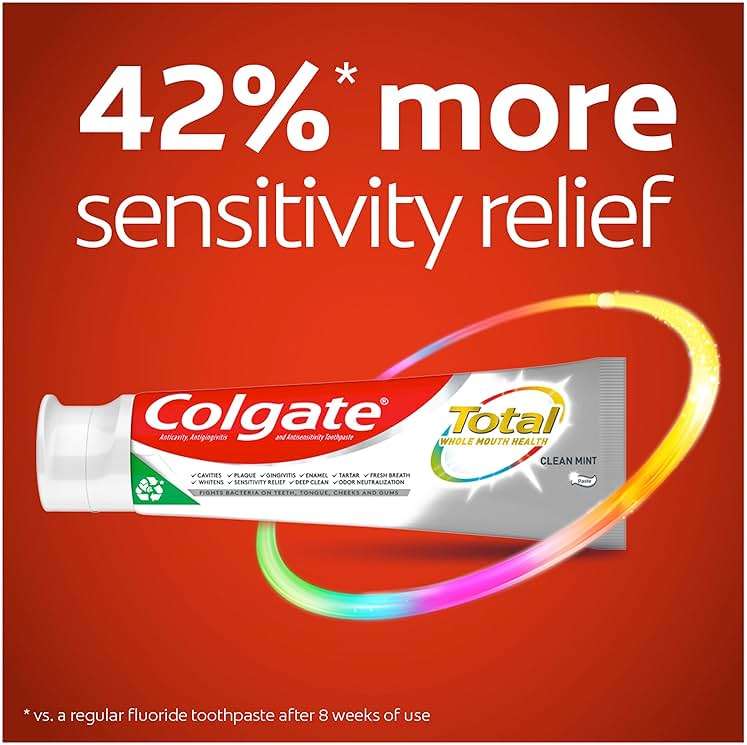 Colgate Total Toothpaste with Whitening, Clean Mint, 4.8 Ounce (Pack of 4) - Image 2