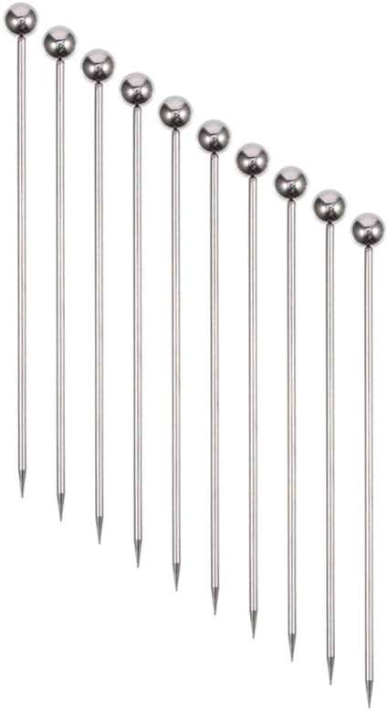 50 Pieces Stainless Steel Cocktail Picks Metal Martini Picks 4.3 inch - Image 1