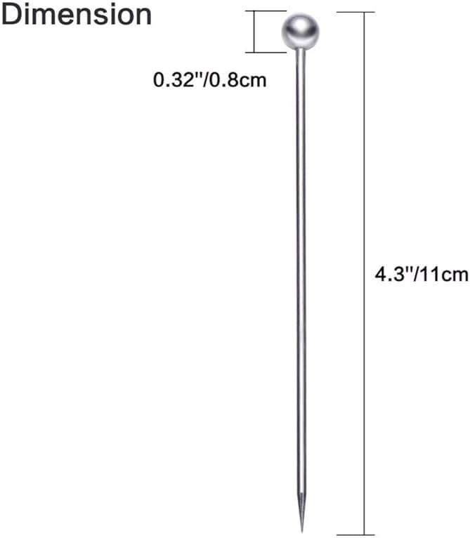 50 Pieces Stainless Steel Cocktail Picks Metal Martini Picks 4.3 inch - Image 3
