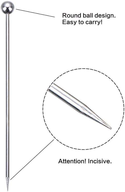 50 Pieces Stainless Steel Cocktail Picks Metal Martini Picks 4.3 inch - Image 4