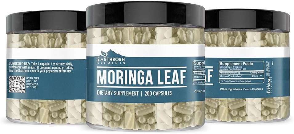 Earthborn Elements Moringa 200 Capsules, Pure & Undiluted, No Additives - Image 4