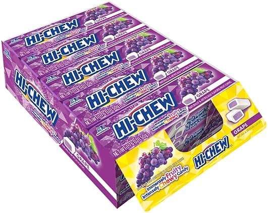 HI-CHEW Grape Sticks, 15-Pack, Unique Fun Soft & Chewy Taffy Candy, 1.76oz Each - Made with Immensely Juicy Fruity Flavors - Image 1