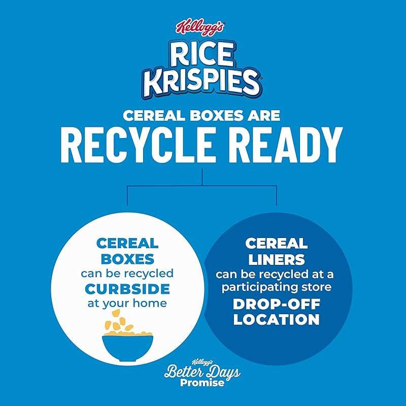 Kellogg's Rice Krispies Cold Breakfast Cereal, 8 Vitamins and Minerals, Rice Krispies Treats, Large Size, Original, 12Oz Box (1 Box) - Image 7