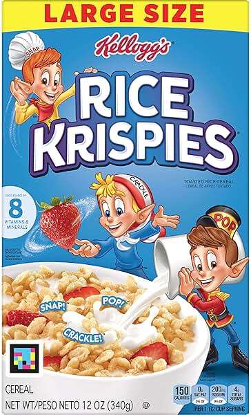 Kellogg's Rice Krispies Cold Breakfast Cereal, 8 Vitamins and Minerals, Rice Krispies Treats, Large Size, Original, 12Oz Box (1 Box) - Image 8