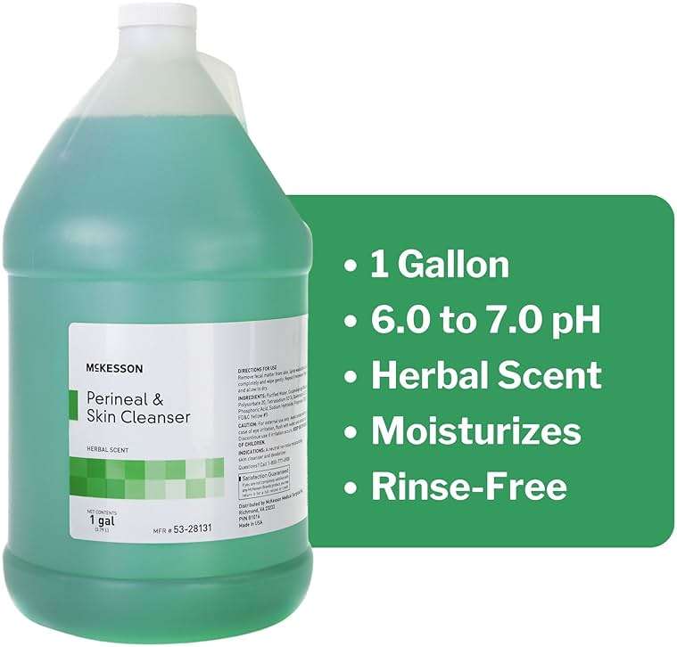 McKesson Perineal Skin Cleanser, 1 Gallon [Pack of 1] Rinse-Free Body Wash for Incontinence or Ostomy Care, Herbal Scent - Image 2
