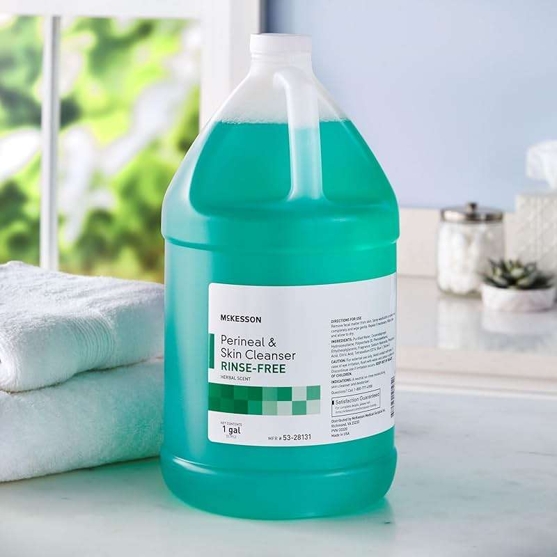McKesson Perineal Skin Cleanser, 1 Gallon [Pack of 1] Rinse-Free Body Wash for Incontinence or Ostomy Care, Herbal Scent - Image 4