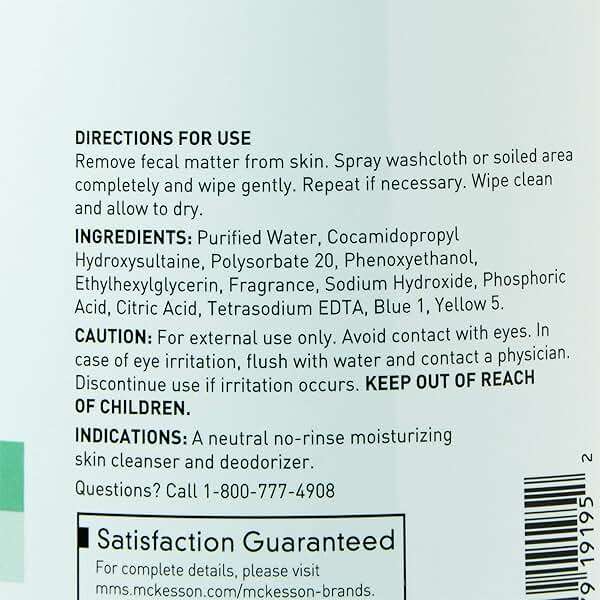 McKesson Perineal Skin Cleanser, 1 Gallon [Pack of 1] Rinse-Free Body Wash for Incontinence or Ostomy Care, Herbal Scent - Image 9