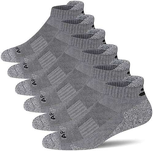 APTYID Men's Cushioned Athletic Running Ankle Socks (6 Pairs) - Image 1