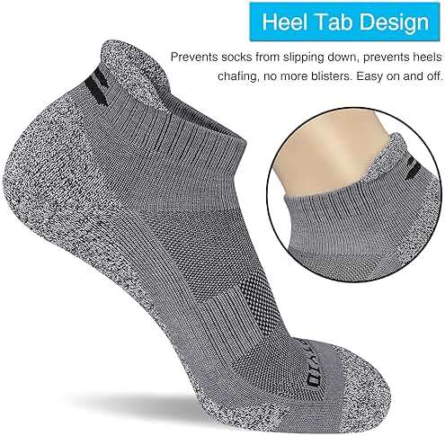 APTYID Men's Cushioned Athletic Running Ankle Socks (6 Pairs) - Image 2