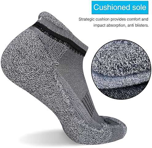 APTYID Men's Cushioned Athletic Running Ankle Socks (6 Pairs) - Image 3