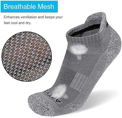 APTYID Men's Cushioned Athletic Running Ankle Socks (6 Pairs) - Image 5