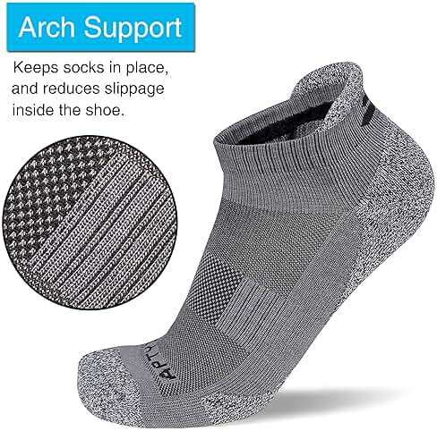 APTYID Men's Cushioned Athletic Running Ankle Socks (6 Pairs) - Image 6