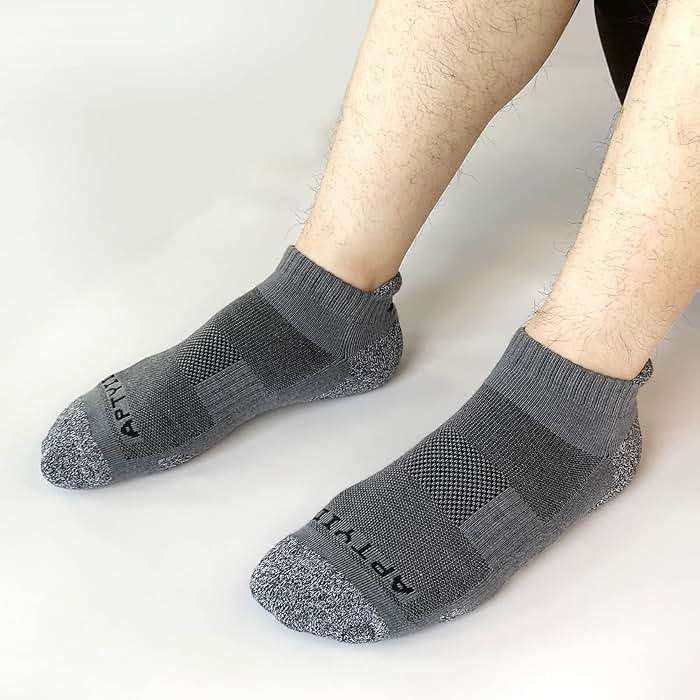 APTYID Men's Cushioned Athletic Running Ankle Socks (6 Pairs) - Image 7