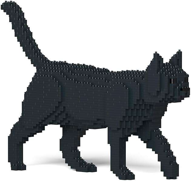 JEKCA Cat 07S-M02 | Black Cat Plastic Building Blocks | Age 14+ - Image 1