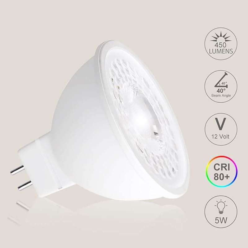 FTL MR16 LED Bulb 12V 50W Equivalent Halogen Replacement GU5.3 Pin Base 5W 5000K Daylight Non-Dimmable for Landscape and Track Lights,6-Pack - Image 4