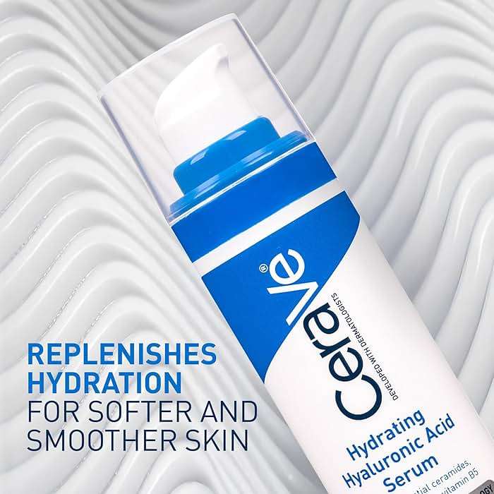 Cerave Hyaluronic Acid Serum for Face with Vitamin B5 and Ceramides, Hydrating Face Serum for Dry Skin, Fragrance Free, 1 Ounce - Image 2