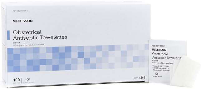 McKesson Obstetrical Antiseptic Towelettes Wipes, Sterile, Individual Packet, Clean Scent, 100 Count, 1 Pack - Image 6