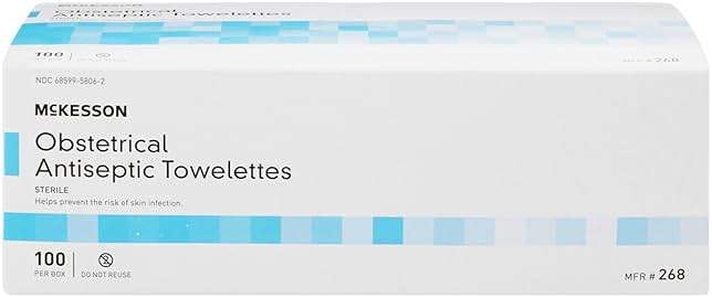 McKesson Obstetrical Antiseptic Towelettes Wipes, Sterile, Individual Packet, Clean Scent, 100 Count, 1 Pack - Image 7