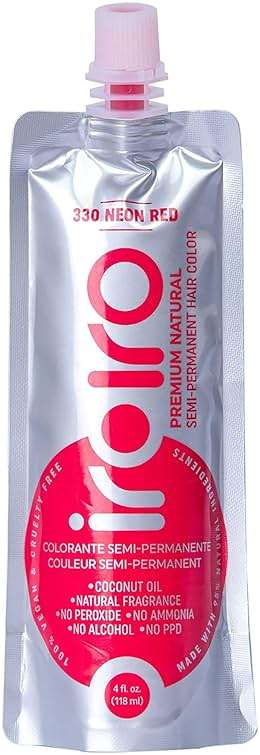 IROIRO Premium Natural Semi-Permanent Hair Color 330 Neon Red (4oz) - Image 1