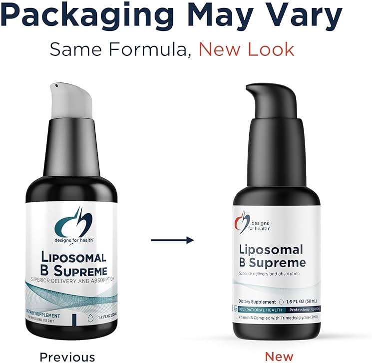 Designs for Health Liposomal B Supreme - Liquid B Vitamin Complex with Superior Absorption - Folate, Vitamin B12, B6, Biotin, TMG + More - Oral Delivery Pump with Citrus Flavor (50 Servings / 1.7oz) - Image 4