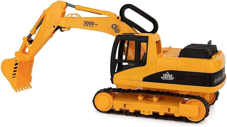 Toy To Enjoy Construction Toys - Excavator & Dump Truck Toy for Kids (Set of 2) – Moveable Claw & Lifting Back – Garbage Truck & Bulldozer Digger – Construction Vehicles for Boys & Kids - Image 4