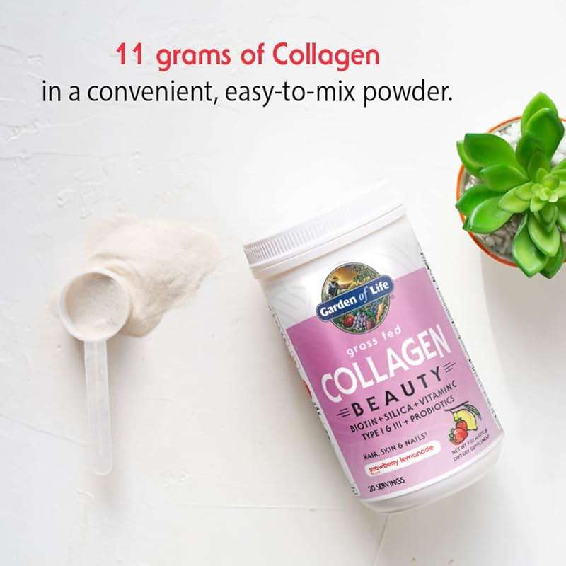 Garden of Life Grass Fed Collagen Beauty - Strawberry Lemonade, 20 Servings, Powder for Women Men Hair Skin Nails, Hydrolyzed Collagen Peptides Protein Powder Supplement - Image 10