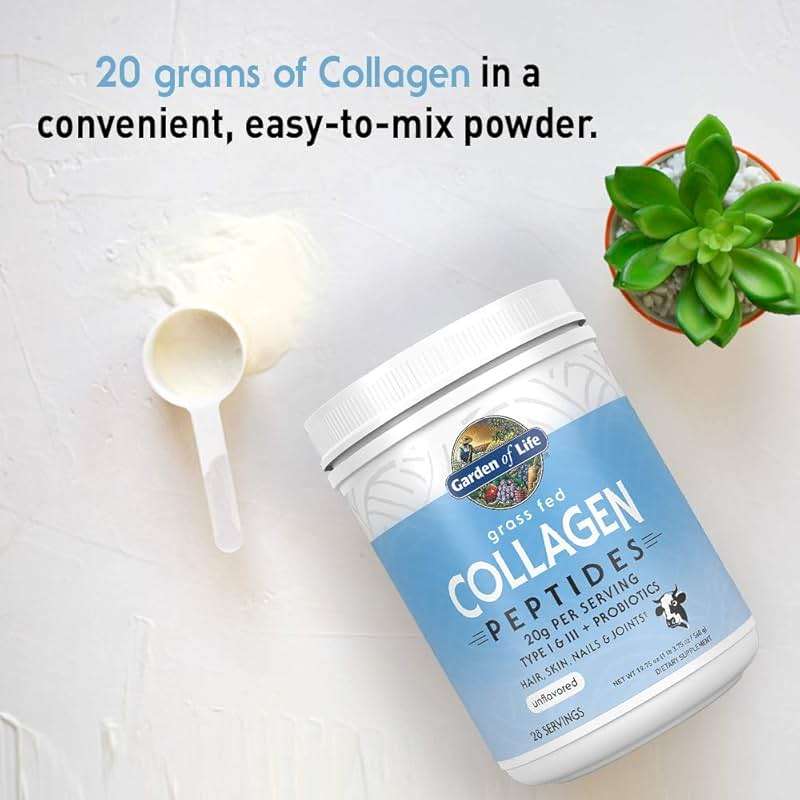 Garden of Life Grass Fed Collagen Peptides Powder Unflavored Collagen Powder for Hair Skin Nails Joints, Hydrolyzed Collagen Protein Supplements, Collagen for Women & Men, 28 Servings - Image 6