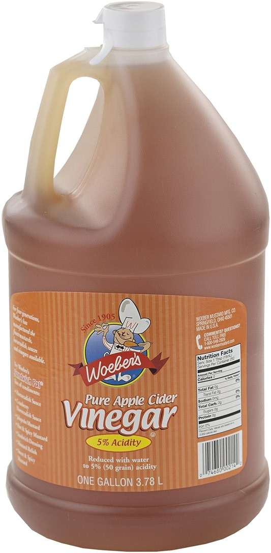 Woeber's Pure Apple Cider Vinegar, 5% Acidity, 128 Ounces (1 Gallon Jug) - Image 1