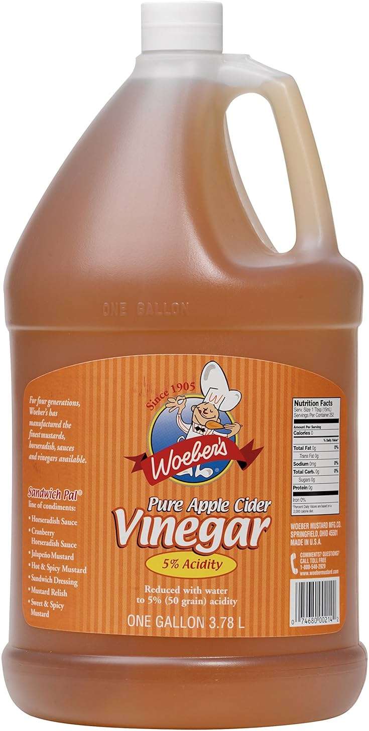 Woeber's Pure Apple Cider Vinegar, 5% Acidity, 128 Ounces (1 Gallon Jug) - Image 2