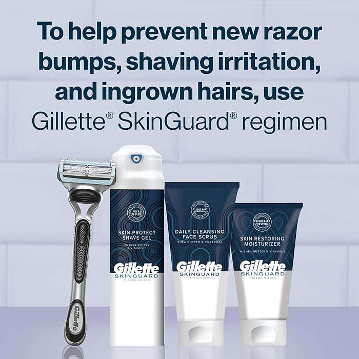 Gillette SkinGuard Razor Blade Refills for Men, 2 Blade Cartridge, SkinGuard for Sensitive Skin, Lubrication, Fits SkinGuard Razor Handles, 8 Count - Image 7