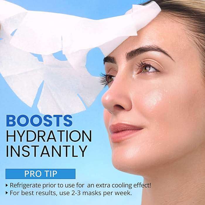 Ebanel 15 Pack Collagen Face Mask with Hyaluronic Acid, Vitamin C, Peptide, Aloe, Instant Brightening Hydrating Face Masks Skincare Korean Sheet Mask, Skin Firming, Lifting Anti Aging Facial Masks - Image 4