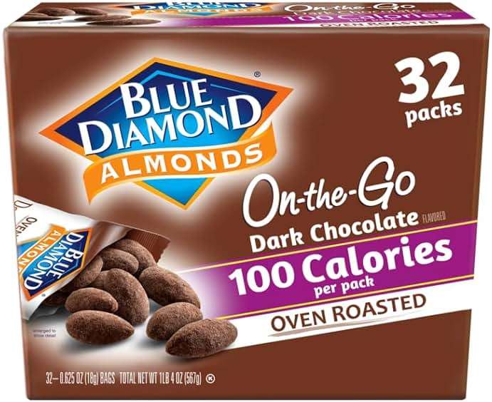 Blue Diamond Almonds Dark Chocolate Cocoa Dusted Snack Nuts, 100 Calorie Packs, (Pack of 1, 32 Count Toal) - Image 3