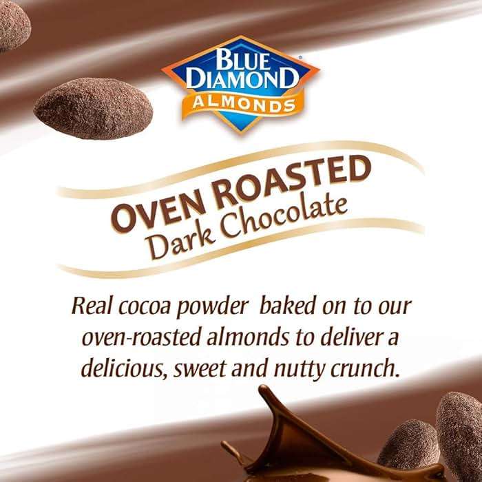 Blue Diamond Almonds Dark Chocolate Cocoa Dusted Snack Nuts, 100 Calorie Packs, (Pack of 1, 32 Count Toal) - Image 5