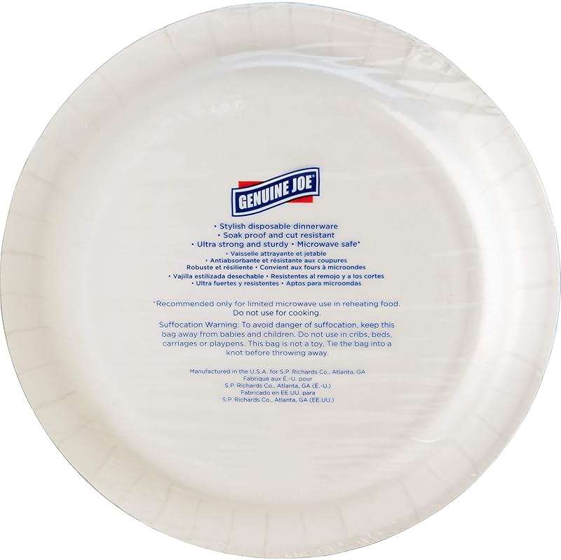 Genuine Joe Printed Paper Plates, 7" (Pack of 125) - Image 8