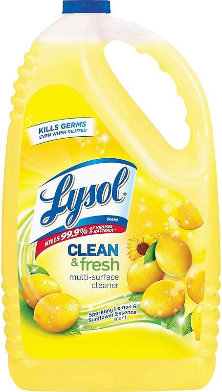Lysol Multi-Surface Cleaner, Sanitizing and Disinfecting Pour, to Clean and Deodorize, Sparkling Lemon and Sunflower Essence, 144 Fl Oz (Pack of 4) - Image 2