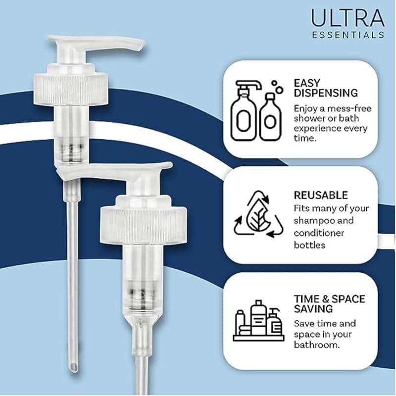 Dispenser Pumps Compatible with Olaplex No. 4 Fine Hair Shampoo, No. 5 Fine Hair Conditioner 8.5oz/250ml & No. 3 Hair Perfector 3.3oz, Three White Pumps Only, by Ultra Essentials (No.3, No.4 & No.5) - Image 6