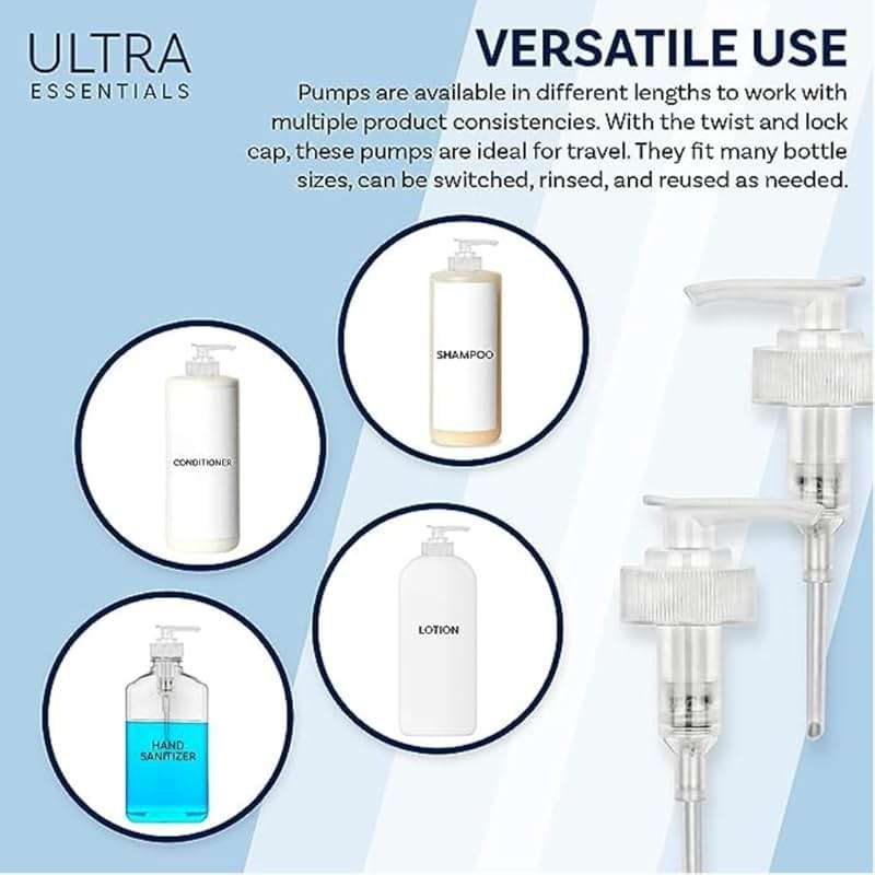 Dispenser Pumps Compatible with Olaplex No. 4 Fine Hair Shampoo, No. 5 Fine Hair Conditioner 8.5oz/250ml & No. 3 Hair Perfector 3.3oz, Three White Pumps Only, by Ultra Essentials (No.3, No.4 & No.5) - Image 7